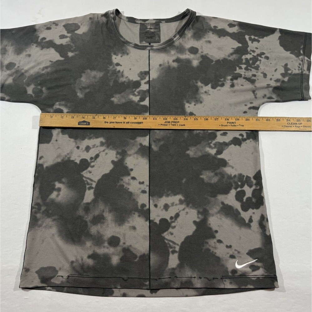 Nike T-Shirt Mens Dri-FIT All Over Print Short Sleeve Yoga Top Tie Dye Gray Sz M - Picture 7 of 12